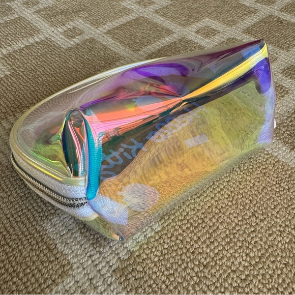 Hello Kitty Iridescent Cosmetic Bag Set Holographic Pouch Duo Travel Gift Sanrio - Picture 4 of 10